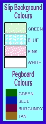 Slip and pegboard colours
